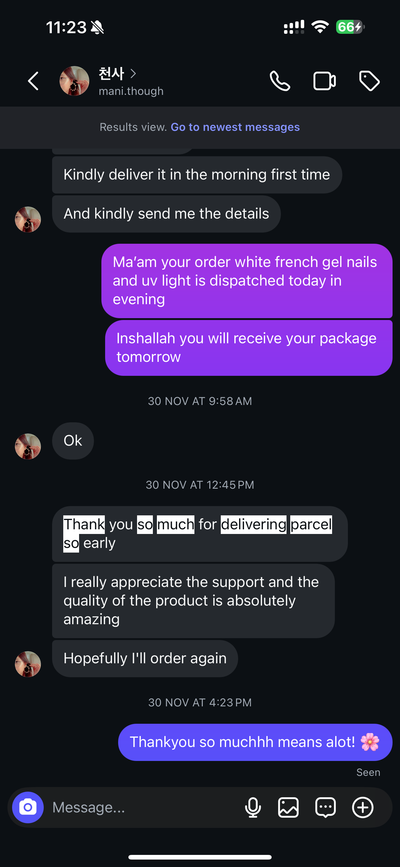 Customer testimonial